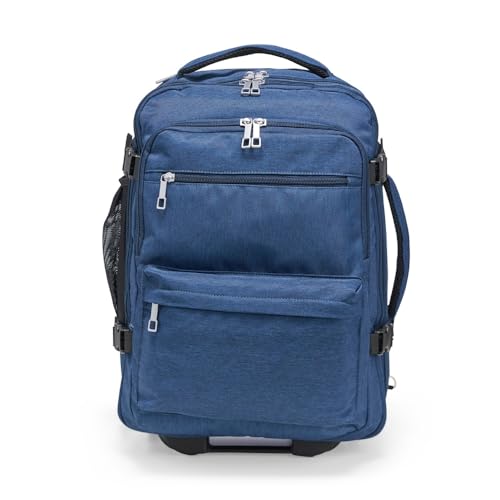 Mochila Executiva com Rodinhas 24L para Notebook até 15,6” – Poliéster Impermeável, Compartimentos com Zíper