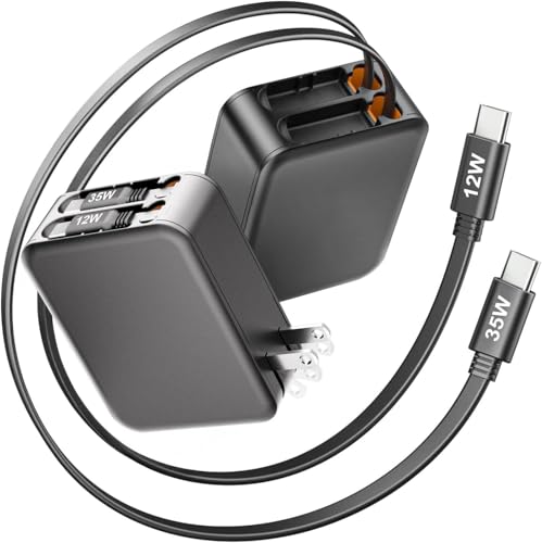 Amazon | 35W 充電器 type-c 急速充電器 巻き取り式 高速充電 2本USB-C