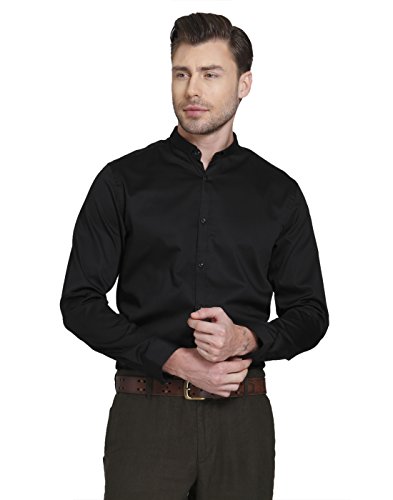 Image of Jack & Jones Men's Black Slim Fit Opaque Casual Shirt