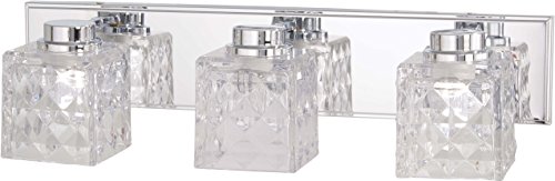 Image of Minka Lavery Wall Light Fixtures 4793-77-L Glorietta Bath Vanity Lighting, 3-Light LED 24 Watts, Chrome