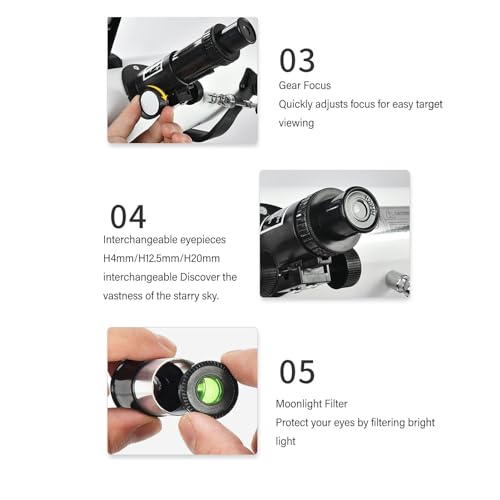 Telescopio Reflector Astronómico GOWENIC 114mm con Tripode Ajustable miniatura 3
