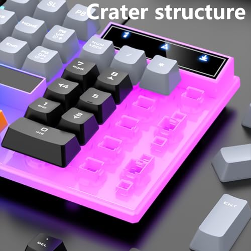 Teclado para juegos retroiluminado LED de 104 teclas con cable estable y sensor preciso de 1600 DPI 4