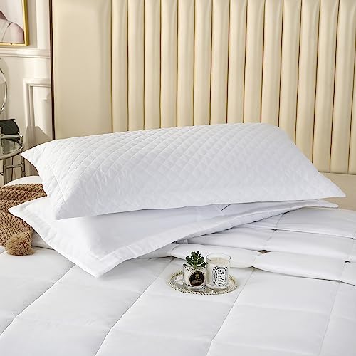 SOULOOOE Übergroße King Plus Steppdecke, 128x120 cm, extra große King-Size-Steppdecken, 3-teilig, leicht, wendbar, Daunen-Alternative, Tagesdecken für alle Jahreszeiten, mit 8 Ecklaschen, Decke, weiß