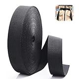 Cinta de correa resistente de 5 m x 2 cm, color negro, correas de equipaje duraderas para equipaje, maleta, mochilas, correas de carga, accesorios de bricolaje