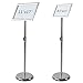 T-SIGN Adjustable Pedestal Sign Holder Poster Stand - 11 x 17 Inch Vertical & Horizontal Sign Stand Displayed Poster Holder - Round Base Sign Stands for Display, Outdoor Sign Holder - Silver
