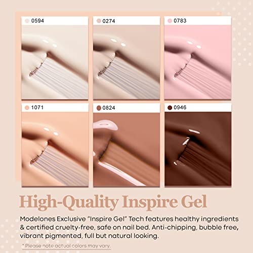 image for Modelones Gel Nail Polish Set- 6 Colors Nude Gel Polish All Seasons Sk