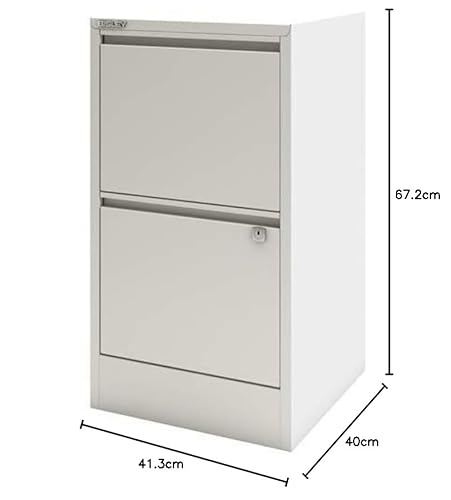 Bisley Home Filer, 2 HR-Schubladen, Metall, 696 Verkehrsweiß, 40 x 41.3 x 67.2 cm