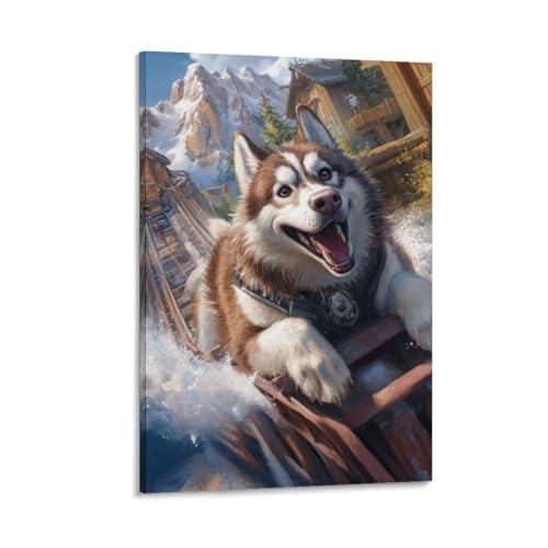 Malamute alaska Murale Impression Toile Déco Salon Chambre 30x45