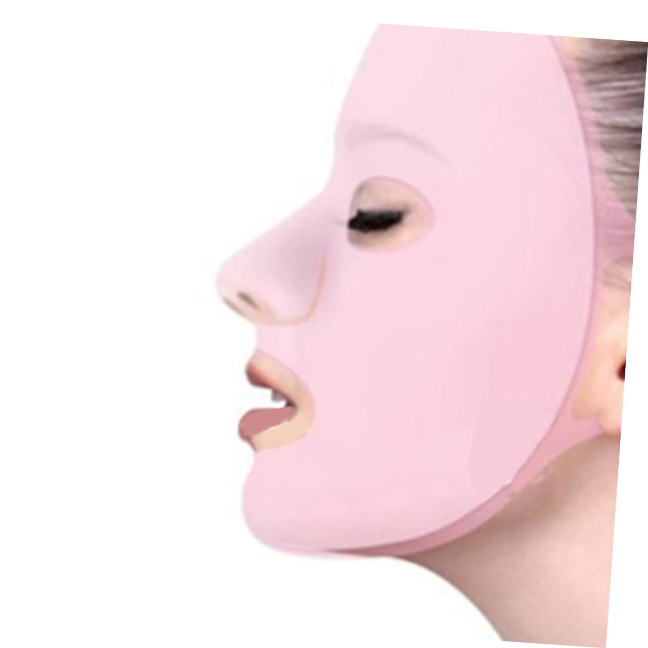 ULTECHNOVO 4pcs Silicone Face Mask Cover Non- Ear for Enhanced Comfort and Stability Suitable for Facial Treatments White and