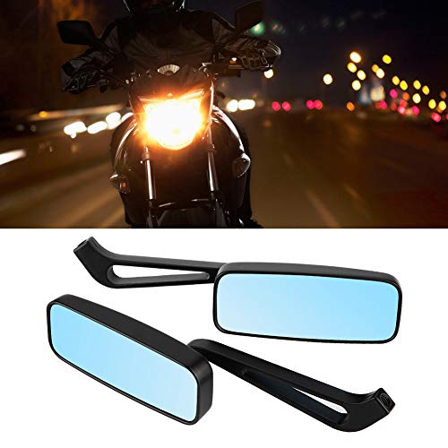 1 paire de rétroviseurs latéraux universels, rétroviseurs modifiés, vue dégagée, rétroviseurs latéraux de moto, paire de rétroviseurs latéraux, pièces de rechange avec accessoires, miroir bleu 8,5 × 4 – vue 9