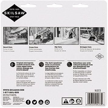 SKIL 75940 Titanium 7-1/4-Inch 40 Tooth ATB Thin Kerf Crosscutting Saw Blade with 5/8-Inch and Diamond Knockout Arbor