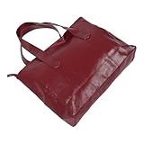 Toyvian Bolso de Hombro de Gran Capacidad para Mujer en Color Burdeos de PU, Adecuado para Compras y Desplazamientos Diarios Diseño Informal y Moderno