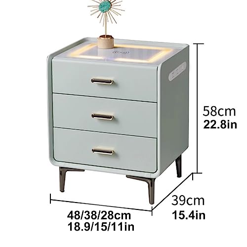 Table de chargement sans fil LED et USB blanc cassé 38 cm