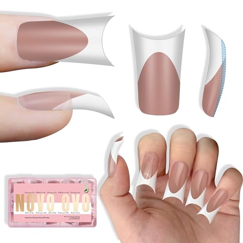 NOVO OVO Halloween Duck Nail White French Tips Press On