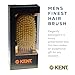 Kent MS23D Finest Men's Military Style Hair Brush - Satin and Beechwood Travel Size Base, Soft Pure White Natural Boar Bristle Ideal for Fine or Thinning Hair and Sensitive Scalps