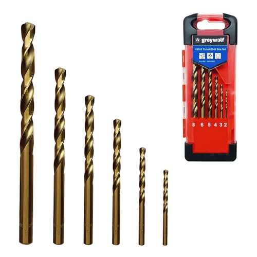 Cobalt Drill Bit Set M35 HSS Metal Drill Bit Set 135 for Hardened Metal Stainless Steel Cast Iron Wood and Plastic with Indexed Storage Box (Ø2/3/4/5/6/8 mm) 6 pcs
