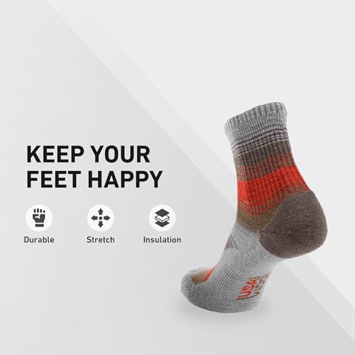 Image of GRIP6 Wool Micro-Crew Socks: Lightweight Wool Socks for Hiking, All Day Comfort - Wicking Crew Socks for Men and Women