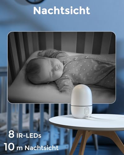 virtavo XD1 WLAN Dual Kamera Überwachung Innen, 2 Ansichten Gleichzeitig, Ohne ABO, Smart Tracking, Rundum‑Sicht, Farbnachtsicht, Zwei‑Wege‑Audio, 1080P Überwachungskamera für Baby & Haustiere