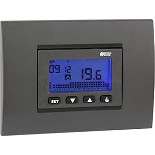 VEMER VE431300 DAFNE - Cronotermostato Digitale da Incasso, Programmazione Settimanale, Alimentazione 230V, Bianco e Grigio Antracite