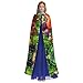 QHWLR Fresh Fruits and Vegetables print Adult Decoration Cape Halloween hooded cape Fashion cosplay party witch costume