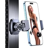 Magnetic Phone Holder for Gym【Strong Magnets】 Tripod Mount Ring Gym Magnetic Phone Holder Attach to Metal Surface, Gym Accessories for Men Women Essentials for All Smartphones 4.7-7'