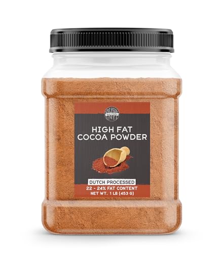 Birch & Meadow High Fat Dutch Cocoa Powder, 22-24% Fat Content, Baking & Desserts, Rich Flavor (16 Ounce)