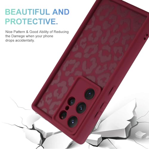 Image of Compatible with Samsung Galaxy S24 Ultra Case, Wine Red