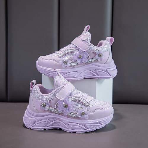 IWIHMIV Little Girls Sneakers Kids Tennis Shoes Girls Toddler Slip On Sneakers Girls Sneakers Kids Sports Running Walking Shoes3