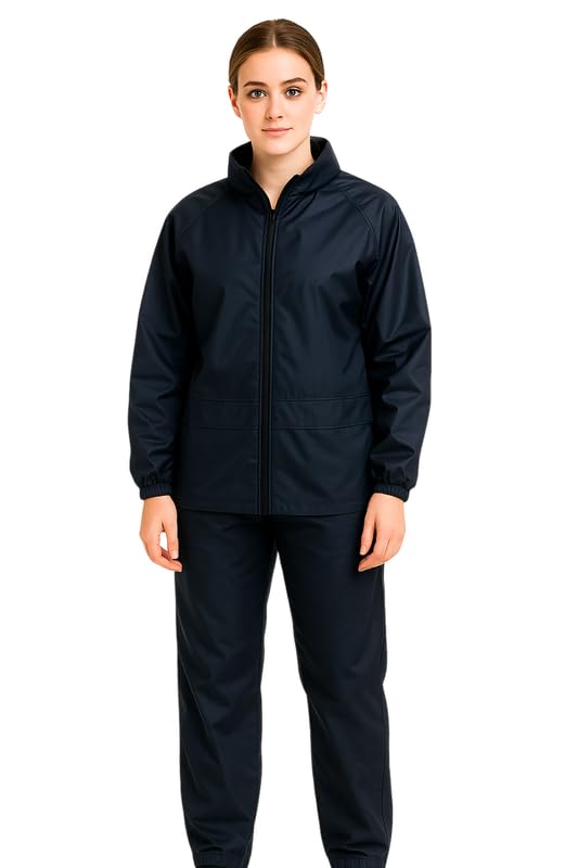 Women's Waterproof Rain Suit Set – Jacket & Pants | Windproof & Lightweight (Blue,Medium)