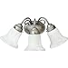 Progress Lighting P3369-44 Three-Light Bath Fixture with Etched Alabaster Style Glass, Oxford Silver