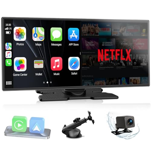 LAMTTO Upgraded 11'' Wireless Carplay Screen with Net-Flix YouTube Apps and Backup Camera Built-in...