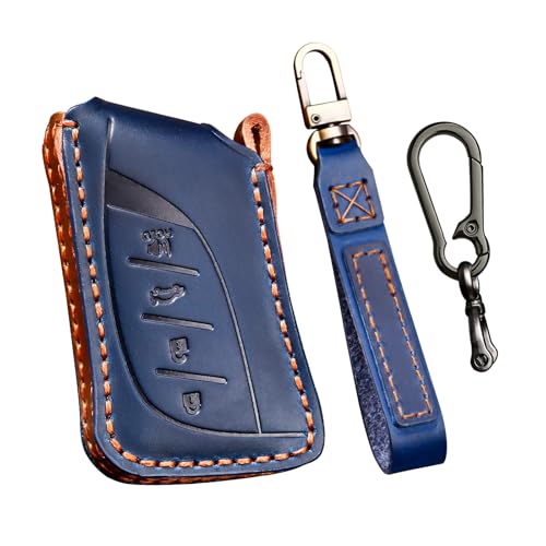 Coque de porte-clés en cuir pour Lexus ES LS LC RX NX LX TX GX boîtier protection bleu
