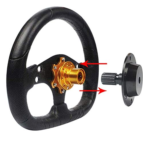 Leadrise Universal Aluminum car Quick Release Steering Wheel Quick Release Hub Adapter Snap Off Boss Kit Race/Rally/Motorsport (Gold) - Thumbnail 7