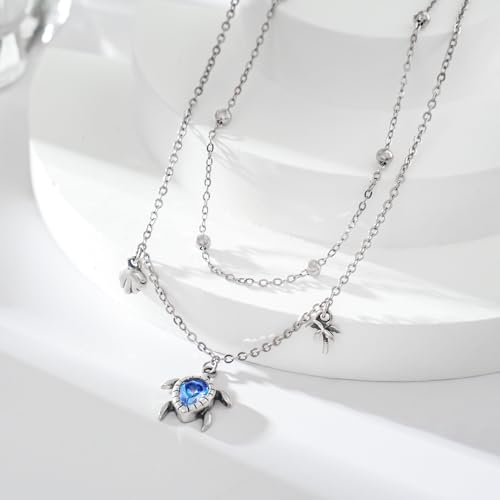 CHIC & ARTSY Women Anklets S925 Sterling Silver Cute Animal Layered Anklet Bracelet Adjustable Multilayer Beach Anklet Bracelet Summer Foot Jewelry Cable Chain 10-11 Inches - Image 5