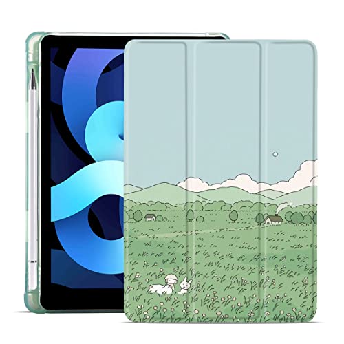 Housse iPad Pro 12,9" en TPU souple vert, élégance durable avec veille automatique et porte-stylet