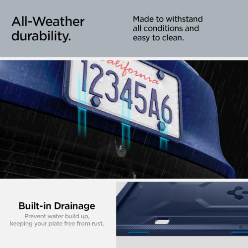 Image of Spigen 1Pack Car License Plate Frame Holder Screws&Install Kit-Marine Blue