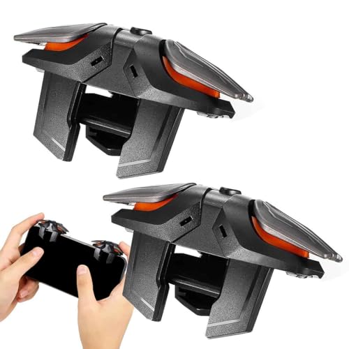 Controlador de juego móvil con 2 disparadores receptivos y diseño ergonómico de color negro
