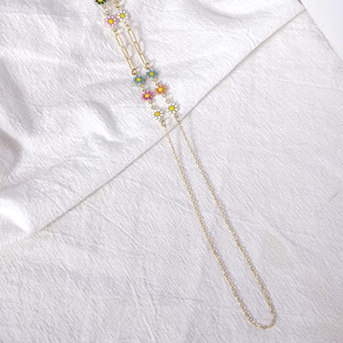 EGEN Colorful Flower Anti-Lost Necklace Golden Copper Chain Leash Accessories with Magnetic Silicone Case Holder Strap Lanyard for Airpods Pro 3 2 1 - Image 2