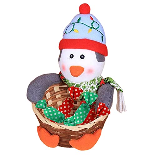 VENTDOUCE Soporte para Navidad, cesta almacenamiento Navidad, decoración mesa Navidad, pan jengibre, pingüino, ciervo, muñeco nieve, Papá Noel, cuenco para dulces