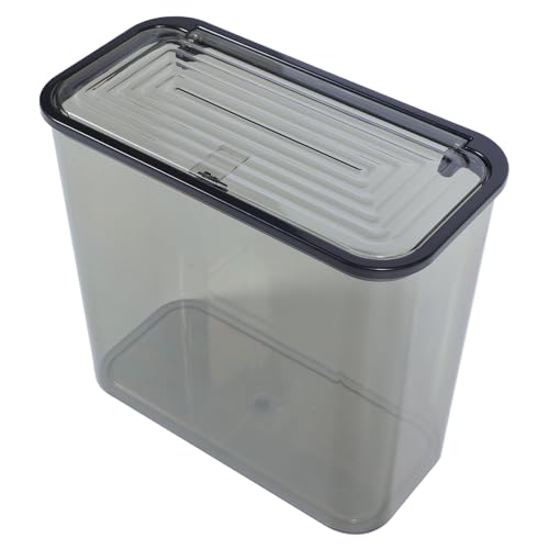 Bote de basura plástico cuadrado con tapa gris 12.2x11.02x6.1 in