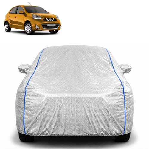 Image of Waterproof Car Cover for Nissan Micra | All Weather Protection | UV Resistant & Dustproof | Soft Cotton Lining to Prevent Scratches | Triple Stitched with Mirror Pockets & Elastic Hem