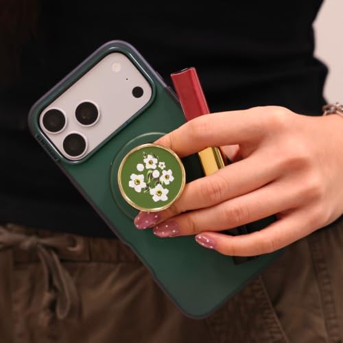 PopSockets Handygriff für MagSafe, Magnetischer Halter- Blütenrelief – Ansicht 5