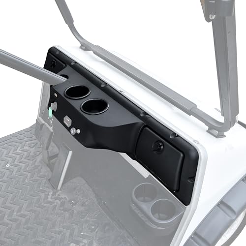 POKIAUTO Dash Board Cover Assembly for Club Car DS 1982+ Black Instrument Board with Glove Boxes Cup Holders Compatible with Club Car DS 1982+ Golf Cart Accessories