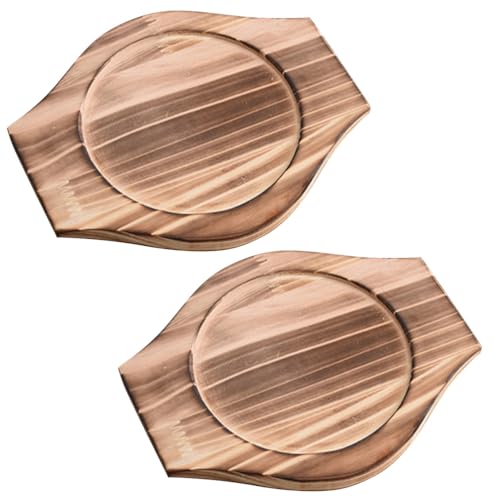 UPKOCH 2 Sets of Korean Stone Bowl Wood Base, Wooden Trivets for Hot Dishes, Hot Pot Trivet, Wood...