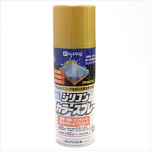 カンペハピオ スプレー 塗料 水性 つやあり 高耐久 微臭 多用途 水性シリコンカラースプレー ニューゴールド 420ML 日本製 00507654172420