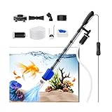 Funukle Aquarium Vacuum Gravel Cleaner，6 in 1 Multi Function Electric Fish Tank Vacuum Gravel Cleaner with Strong Suction for Water Change Wash Sand Water Circulation(110V/32W)