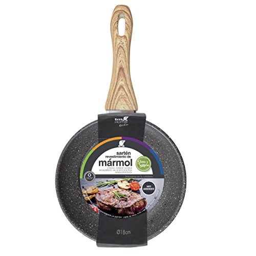 Ltd - Sartén 18 Cm En Oferta Tm Electron Sartén Revestimiento, 2 Puntas Con Recubrimiento Antiadherente, Acero, Marmol, 18 Cm
