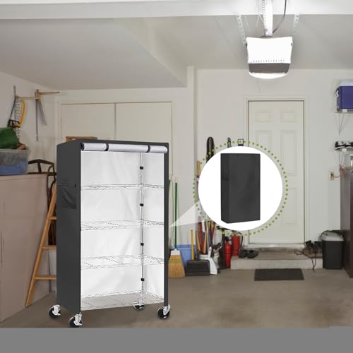 Fundas resistentes para estantes metálicos que evitan el polvo en el dormitorio 4
