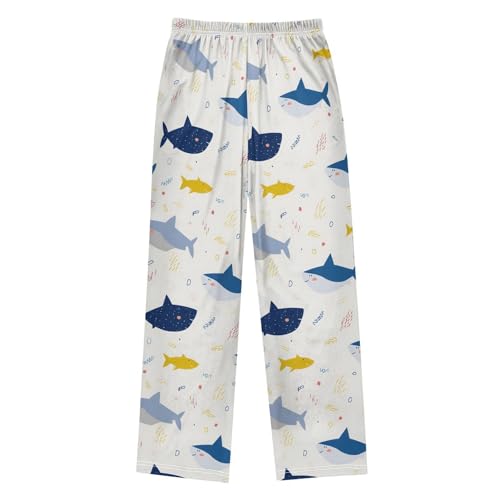 ALAZA Shark Line Cartoon Pajama Lounge Pants Long Sleep Pajama Bottoms with Pockets2