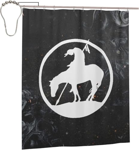 LOKLNEYK End Trail Native American Indian Warrior Shower Curtains with